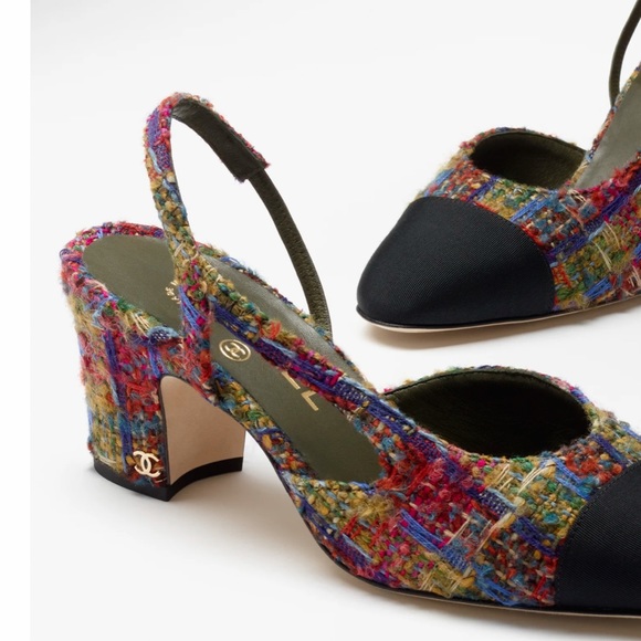 ISO NOT FOR SALE - Chanel 22 multicolor tweed sling backs in 39 or 39.5 - Picture 2 of 2